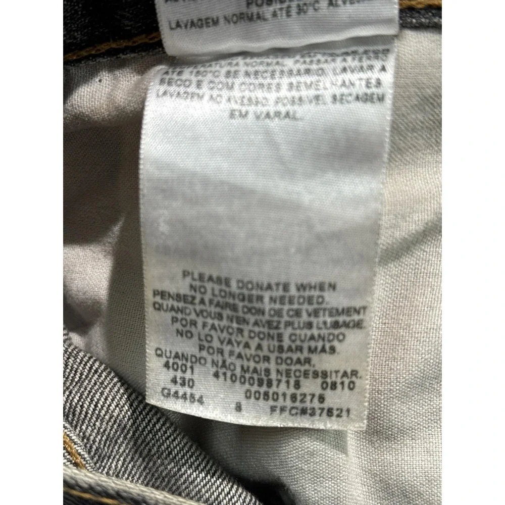 Levis 501 Jeans Mens 38x34 Gray Button Fly Straight Leg Denim Charcoal Wash XX